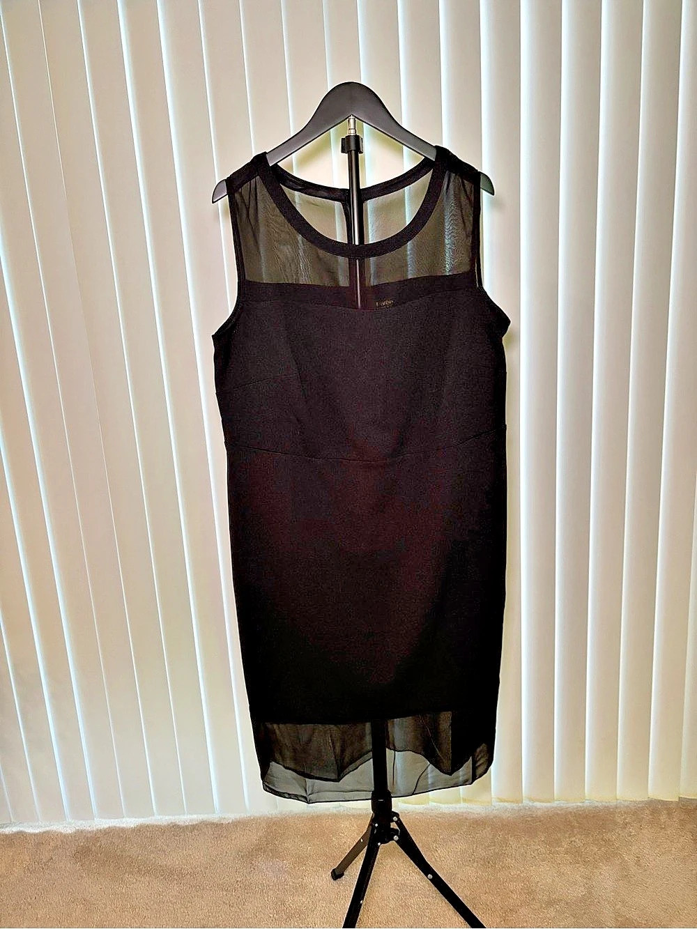 Marée Sheer Mesh Mini Dress in Black Size 14 NWT